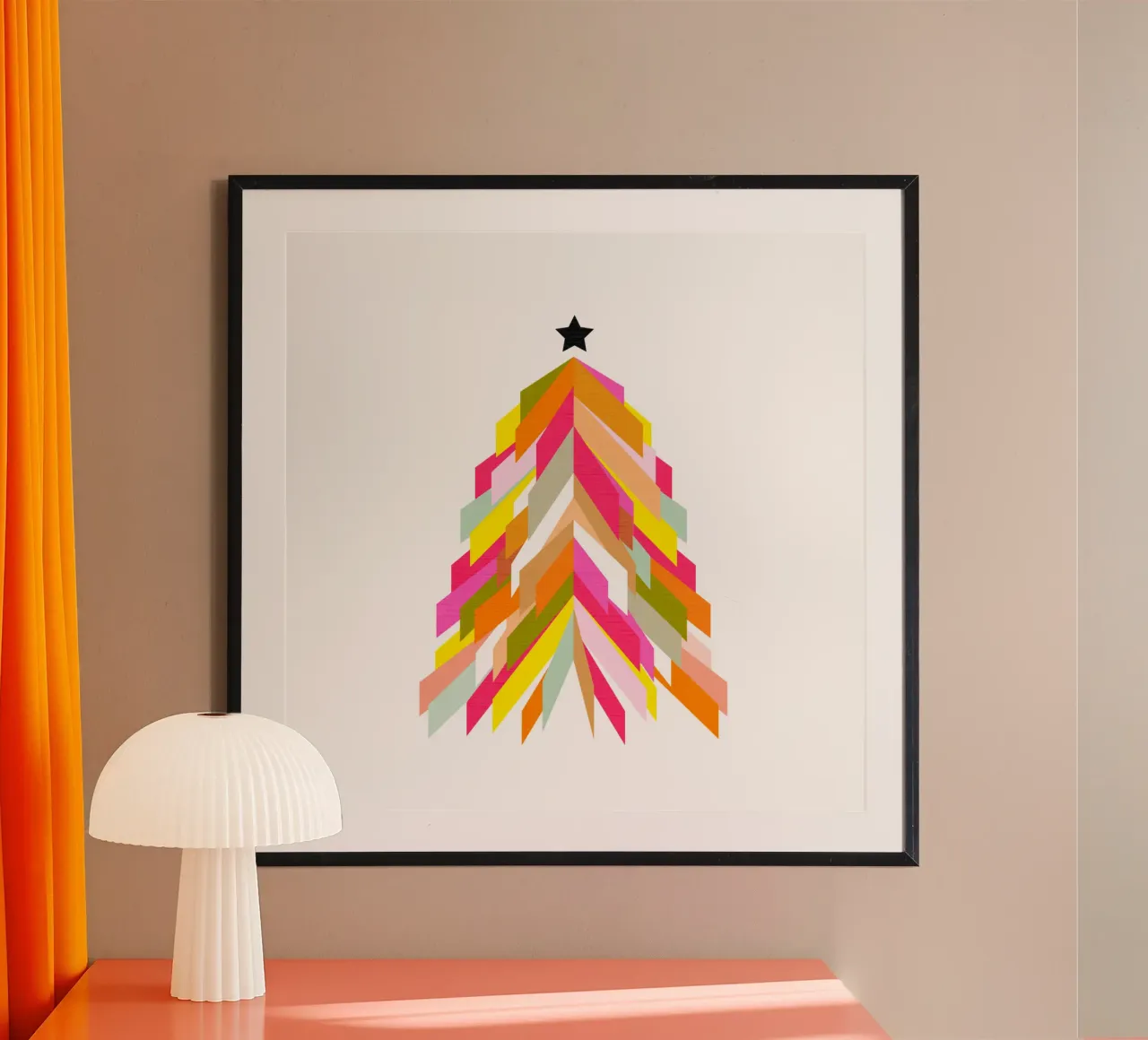 Albero di Natale retrò su bianco carta hahnemühle da Dominique Vari