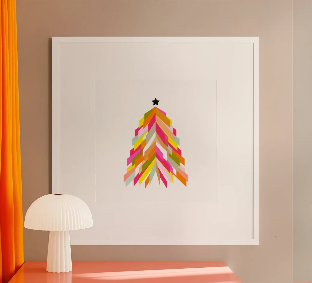 Albero di Natale retrò su bianco carta hahnemühle da Dominique Vari