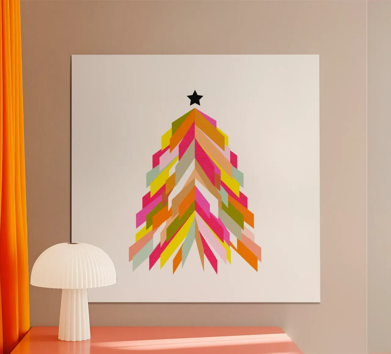 Albero di Natale retrò su bianco carta hahnemühle da Dominique Vari