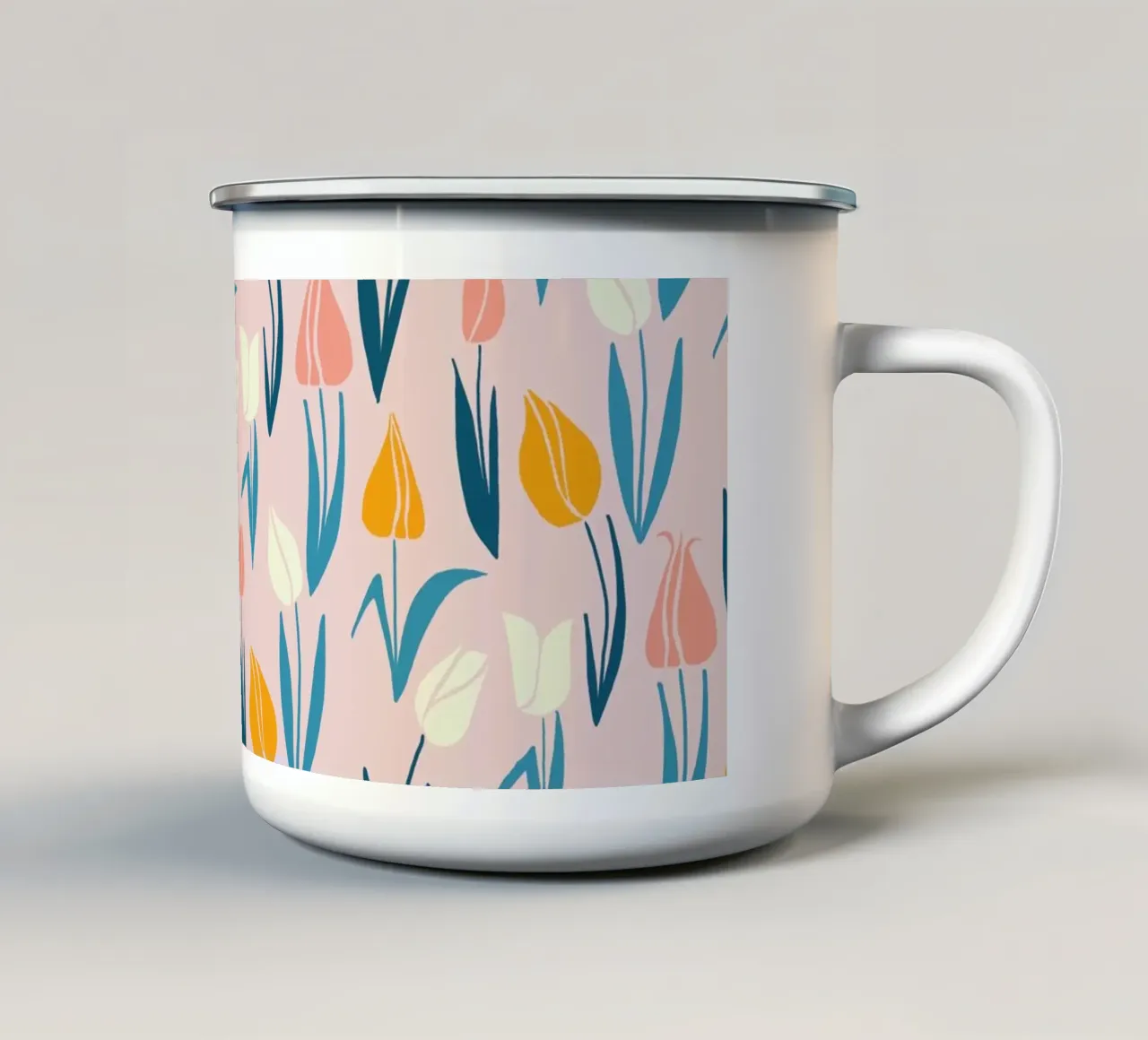 Tulips taza de esmalte de nicigabrieldesigns