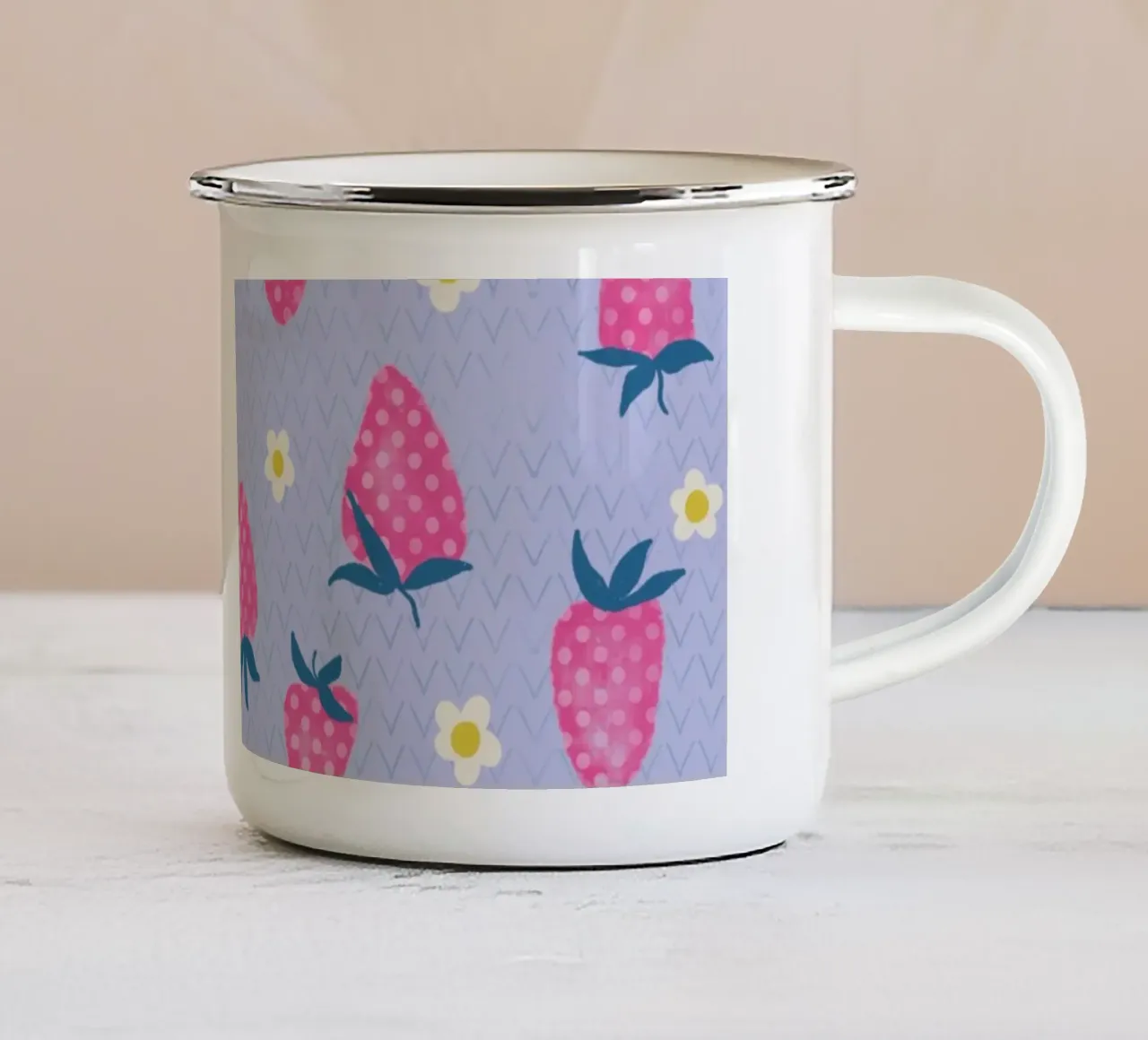Fragole tazza in smalto da nicigabrieldesigns