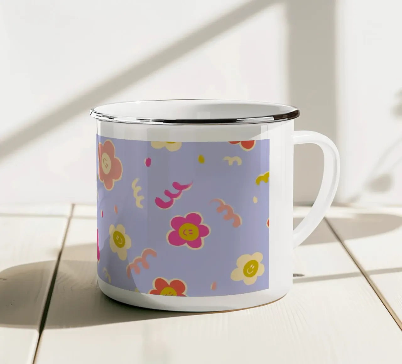 Margherite felici tazza in smalto da nicigabrieldesigns