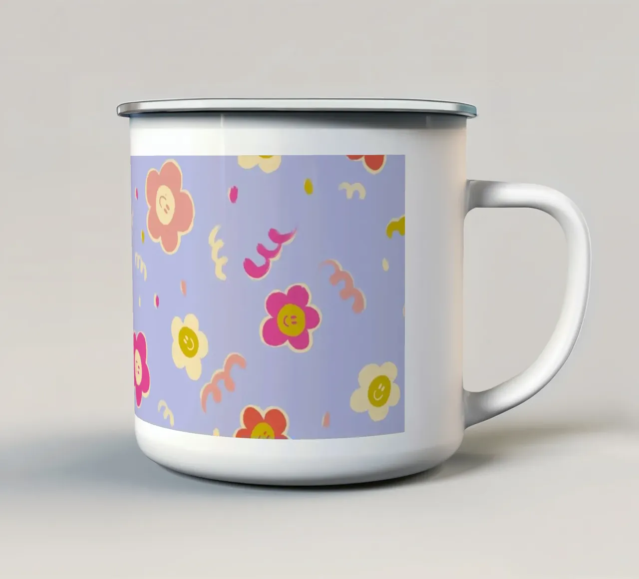 Margherite felici tazza in smalto da nicigabrieldesigns