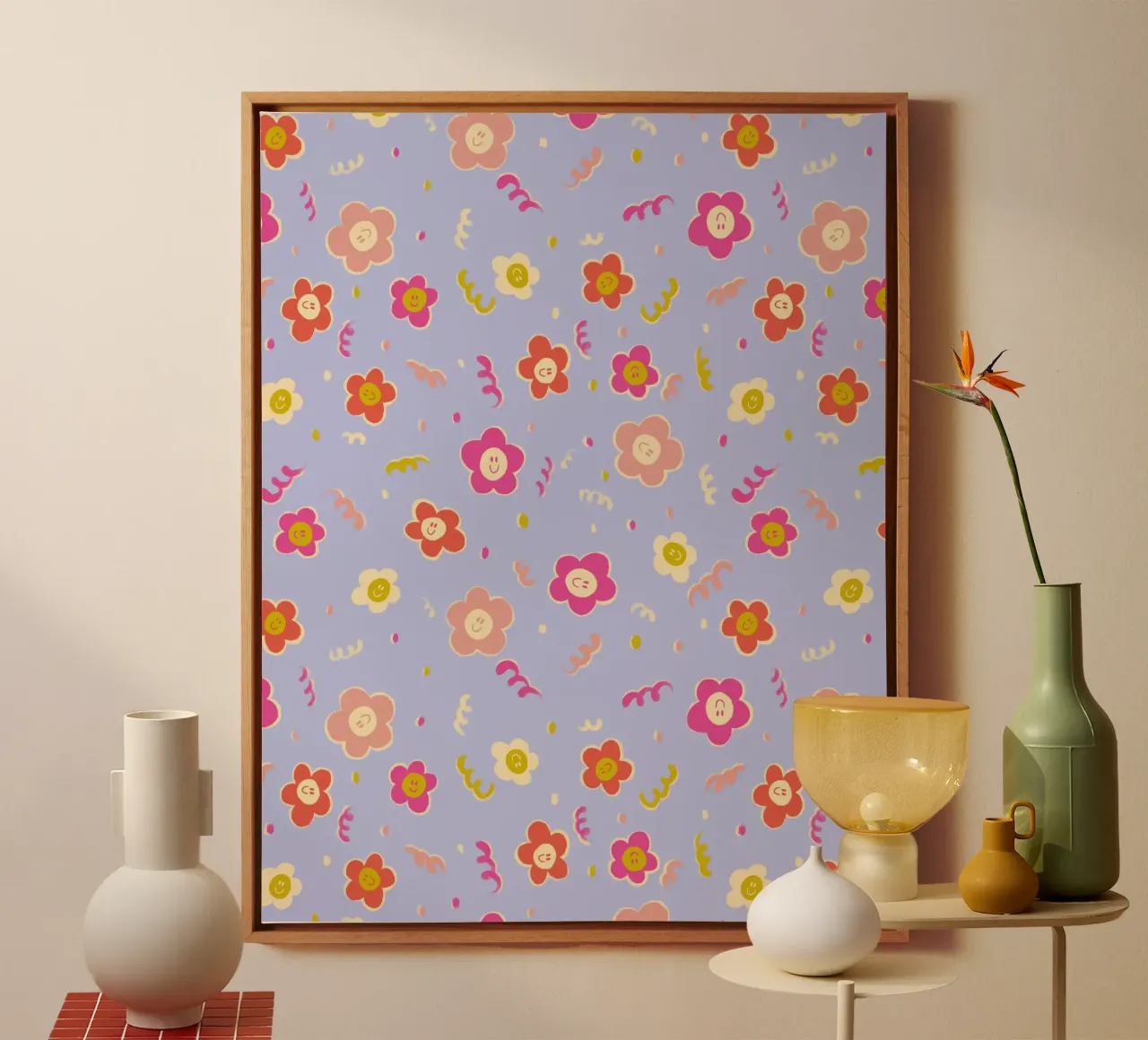 Gelukkige madeliefjes canvas met Baklijst van nicigabrieldesigns
