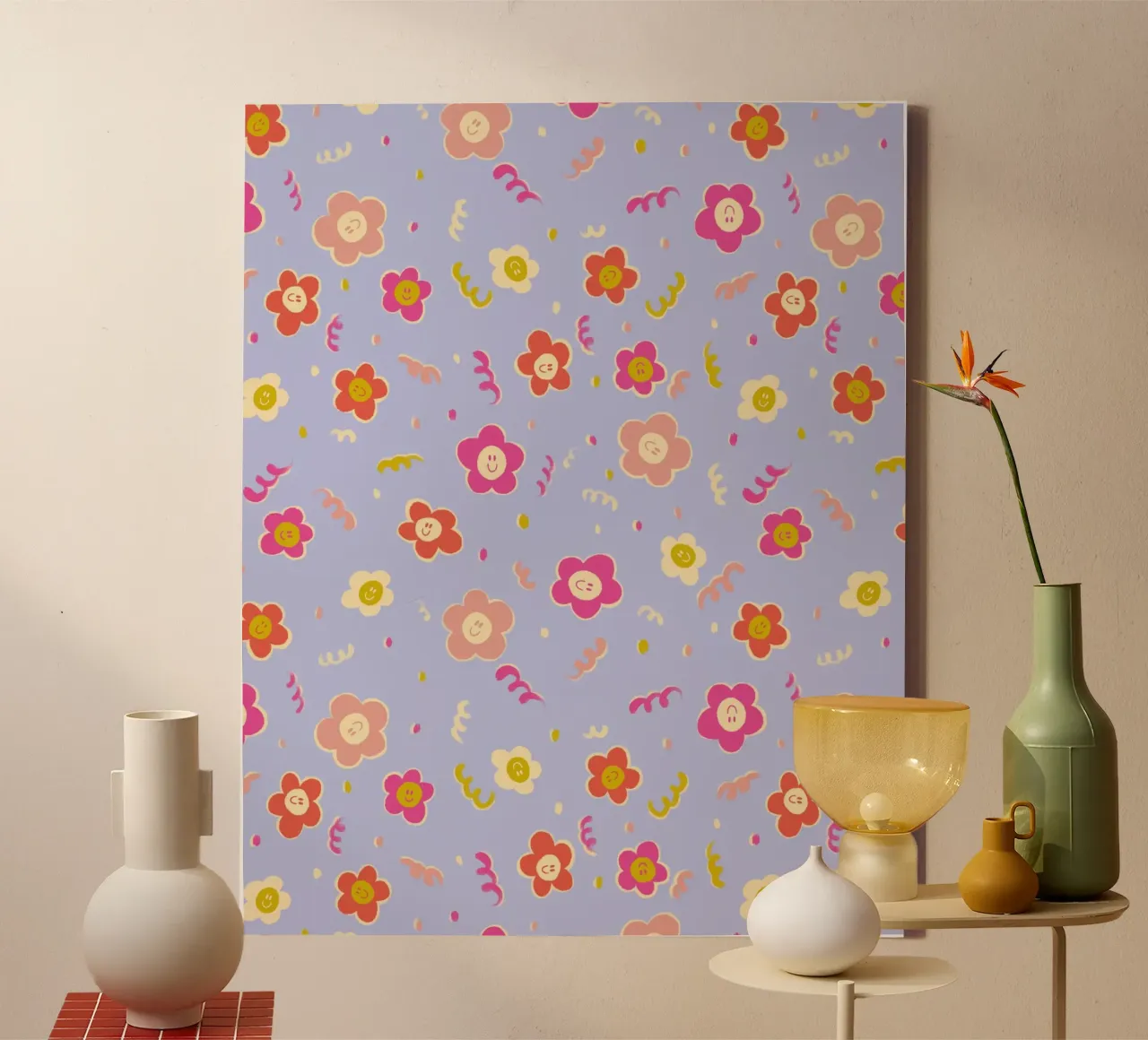 Gelukkige madeliefjes canvas met Baklijst van nicigabrieldesigns