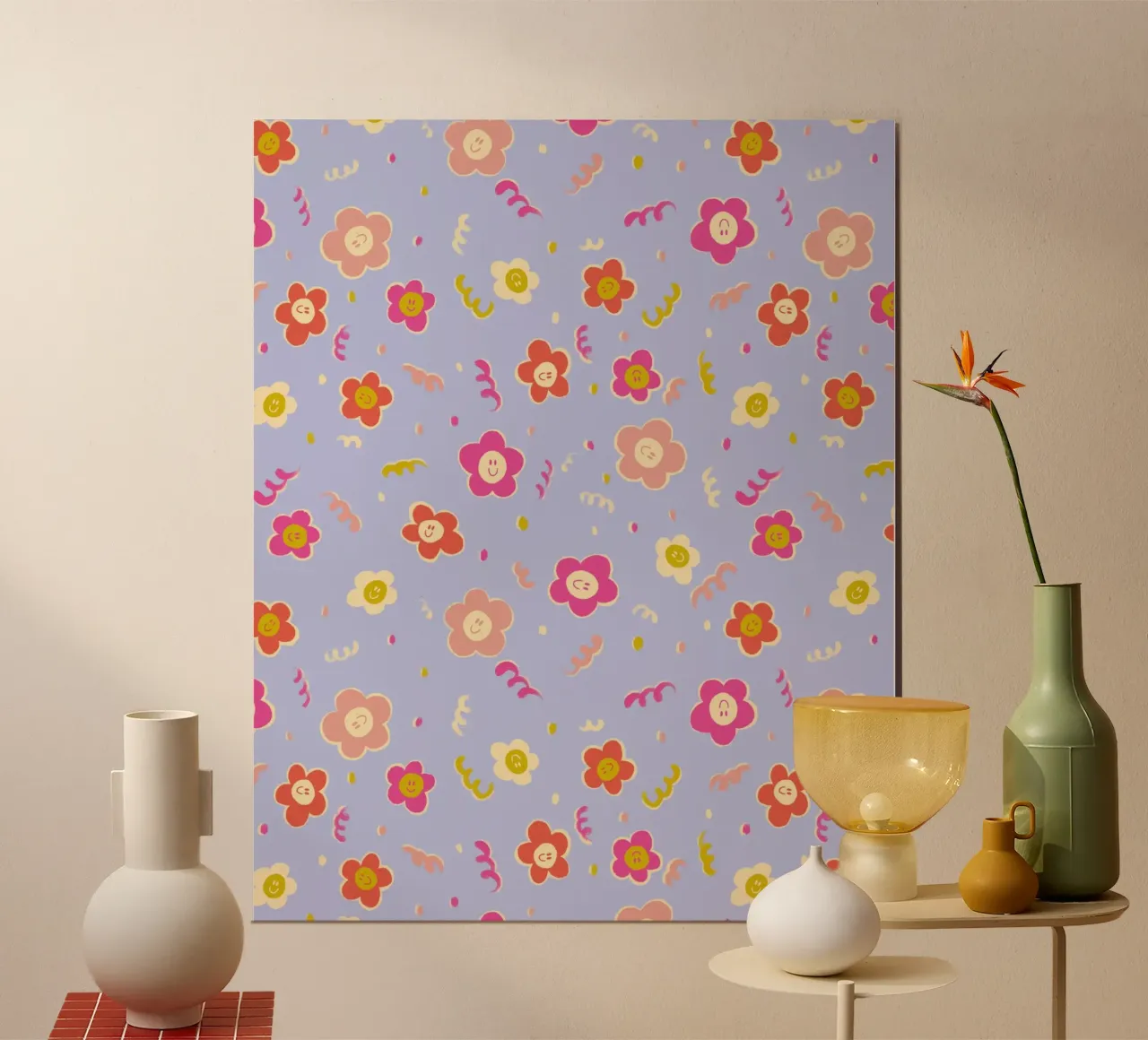Margherite felici poster con telaio in alluminio da nicigabrieldesigns