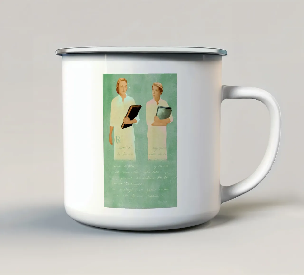 The Sisters tazza in smalto da Ellen Weinstein