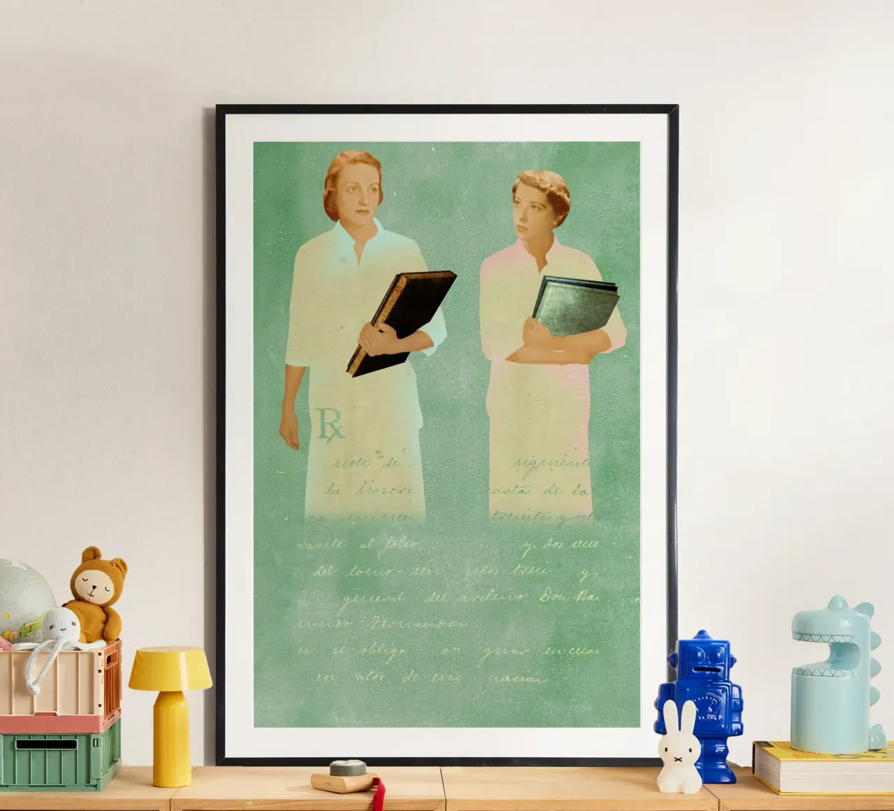 The Sisters poster con telaio in alluminio da Ellen Weinstein