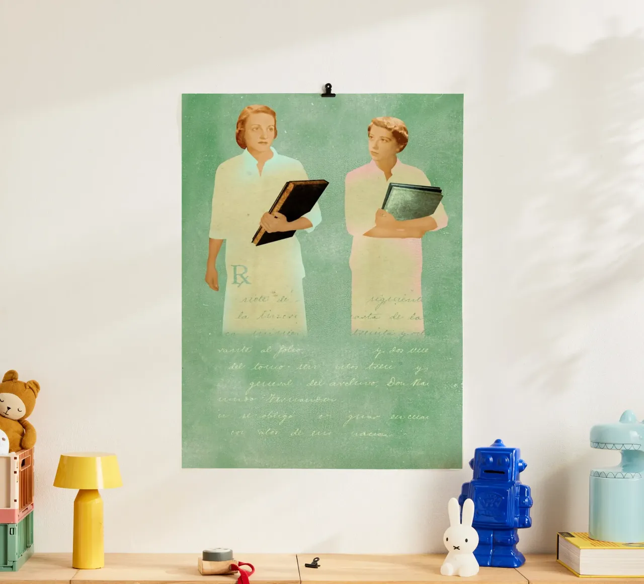 The Sisters poster con telaio in alluminio da Ellen Weinstein