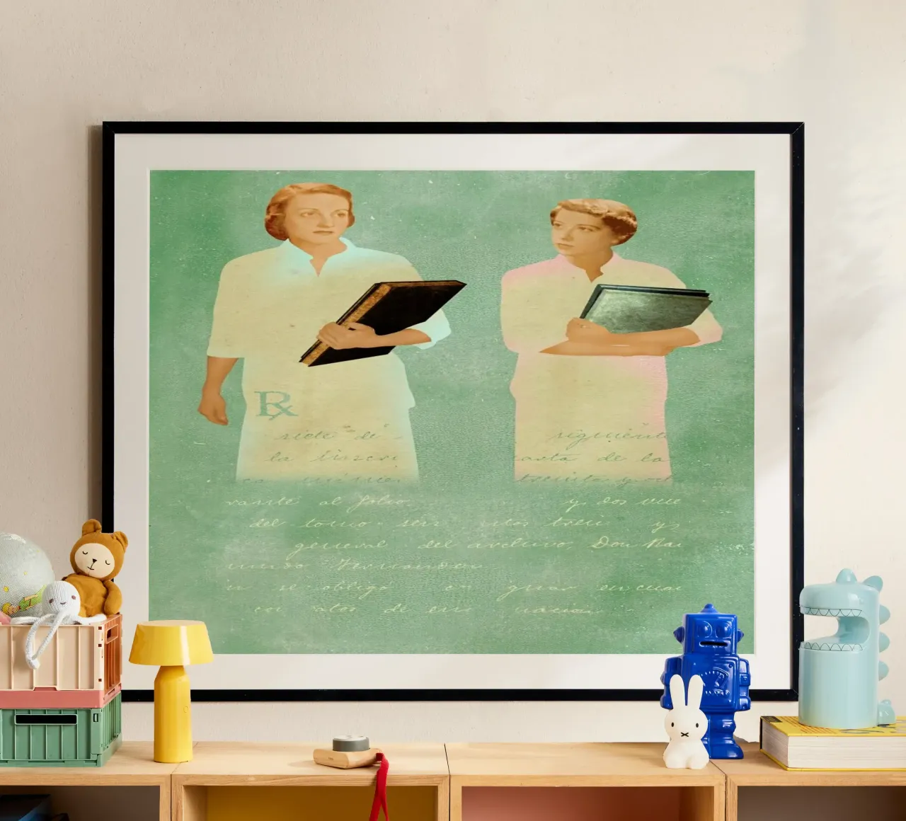 The Sisters poster con telaio in alluminio da Ellen Weinstein