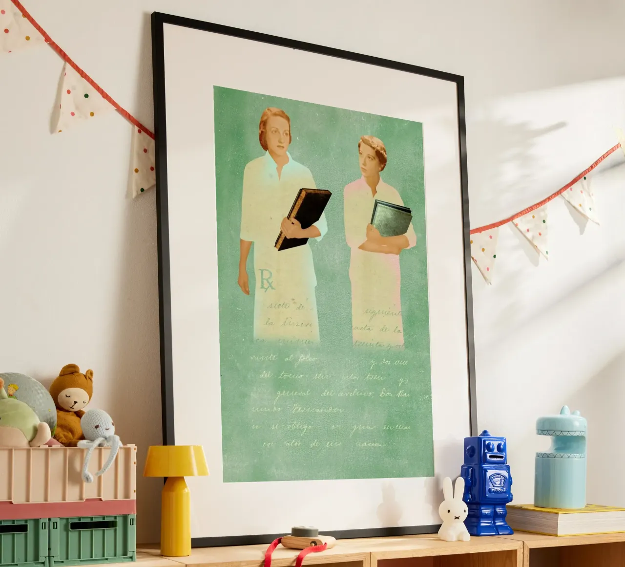 The Sisters poster con telaio in alluminio da Ellen Weinstein