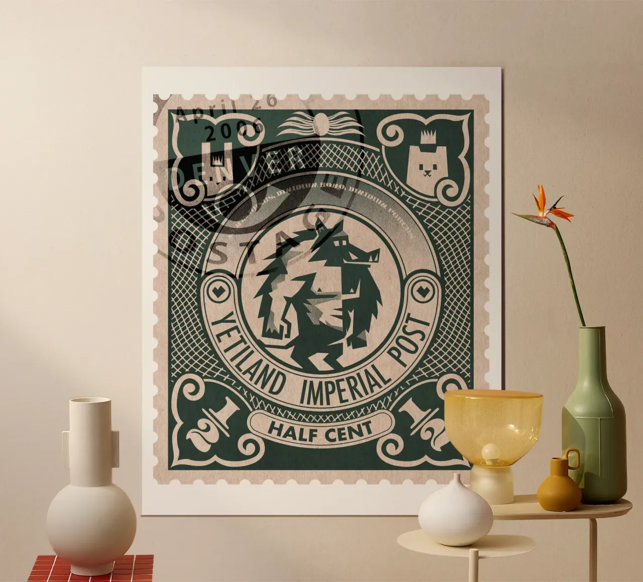 Yetiland Imperial post, half cent poster con telaio in alluminio da Yetiland