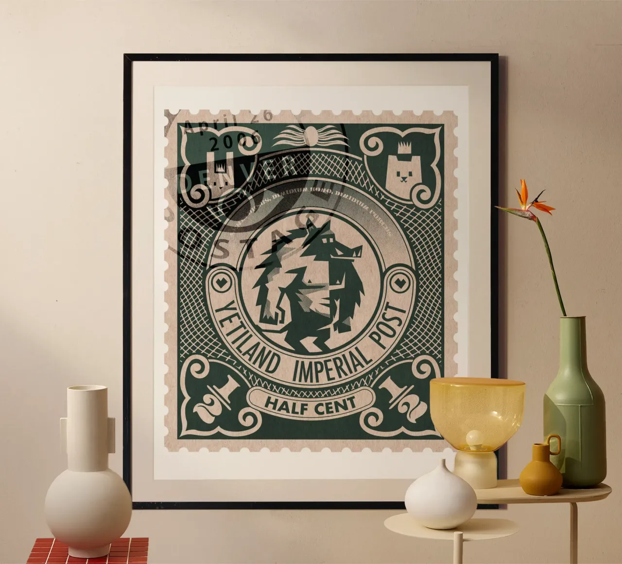 Yetiland Imperial post, half cent poster con telaio in alluminio da Yetiland