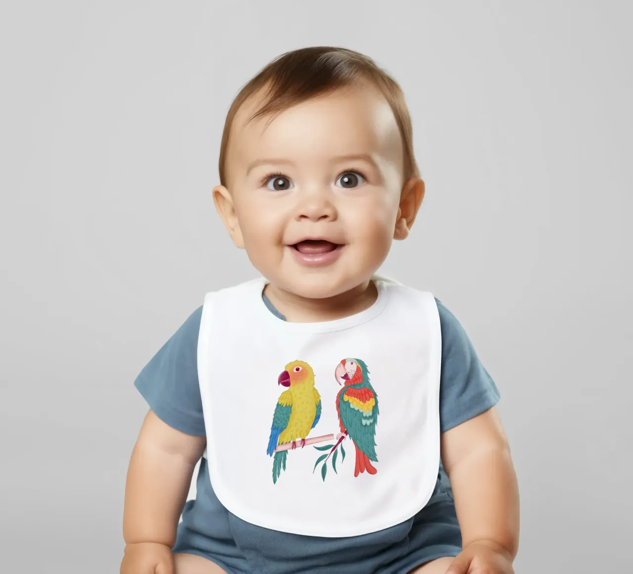 Pappagalli colorati bavaglino da nicigabrieldesigns