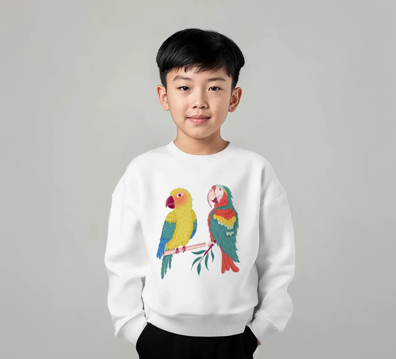 Pappagalli colorati felpa bambino da nicigabrieldesigns