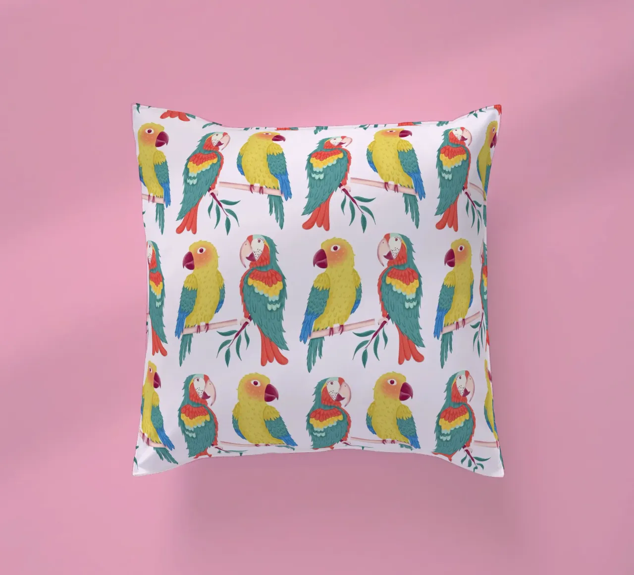 Pappagalli colorati cuscino da nicigabrieldesigns