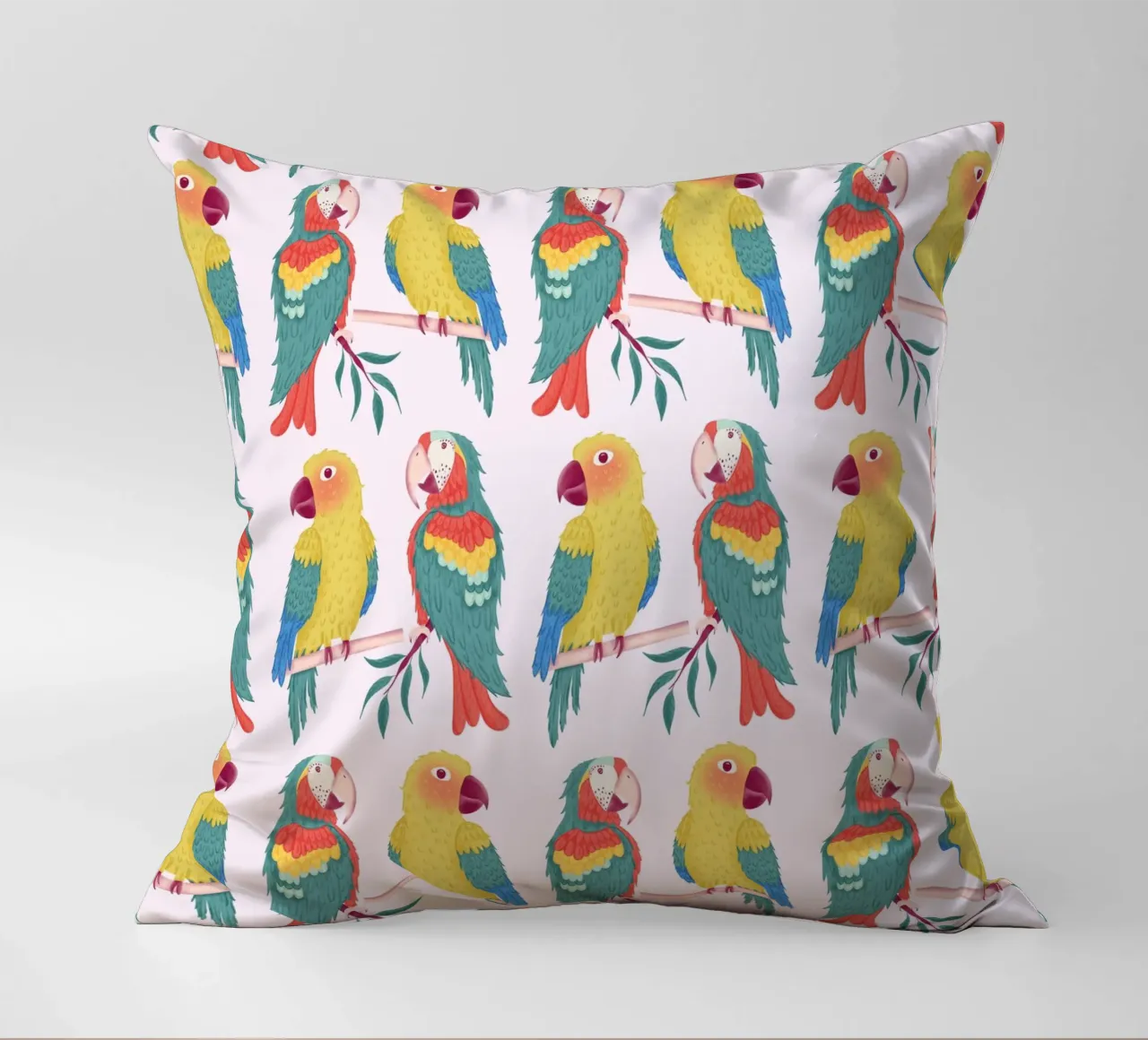 Pappagalli colorati cuscino da nicigabrieldesigns