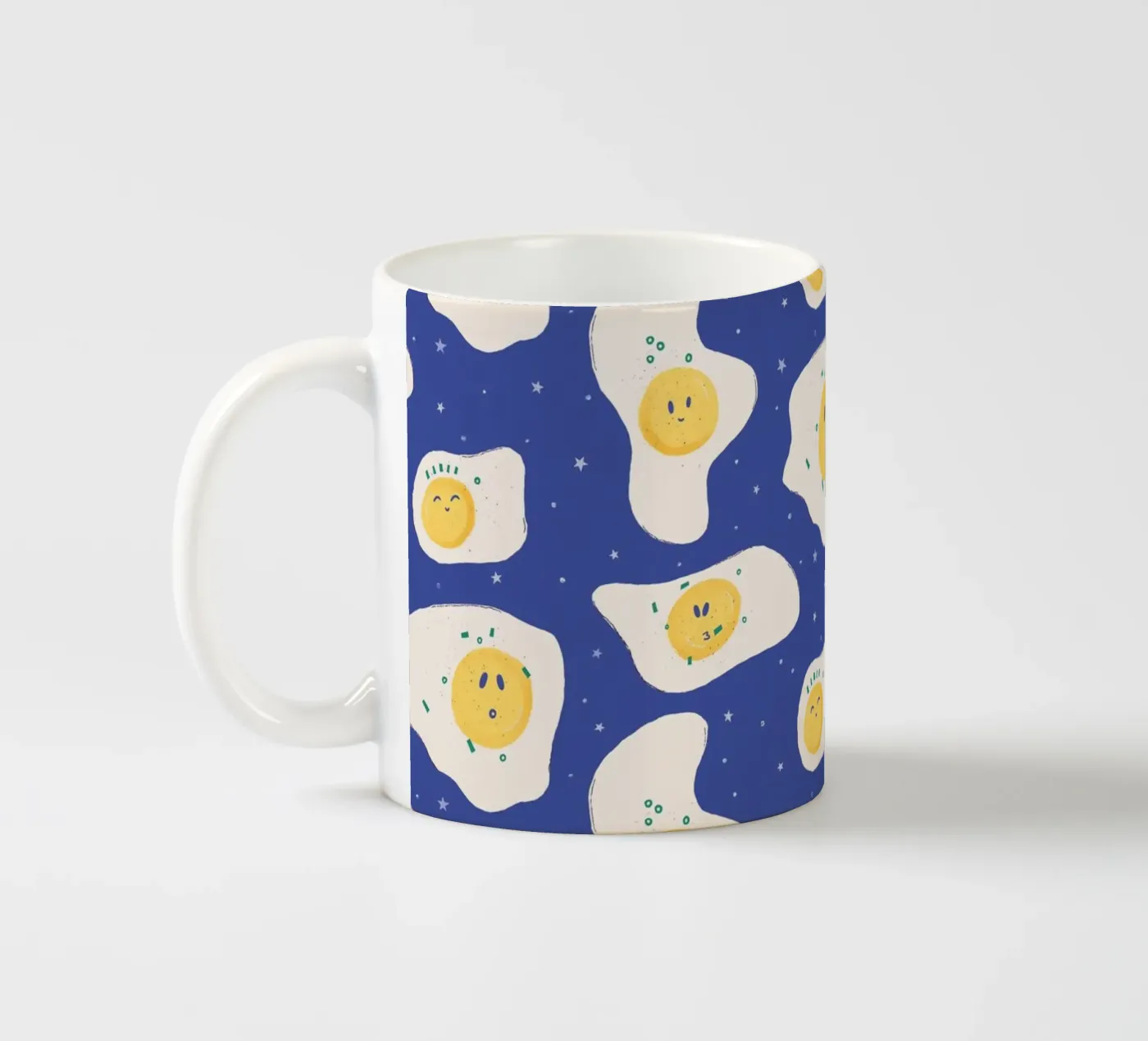 Breakfast eggs ceramic mug by nicigabrieldesigns