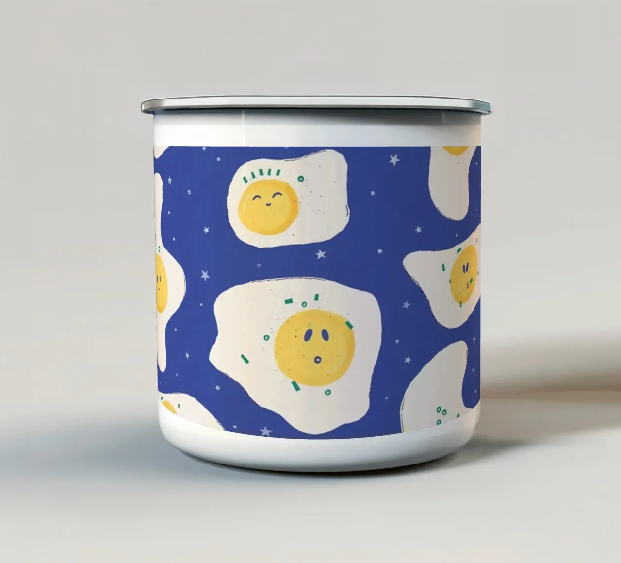 Uova per la colazione tazza in smalto da nicigabrieldesigns