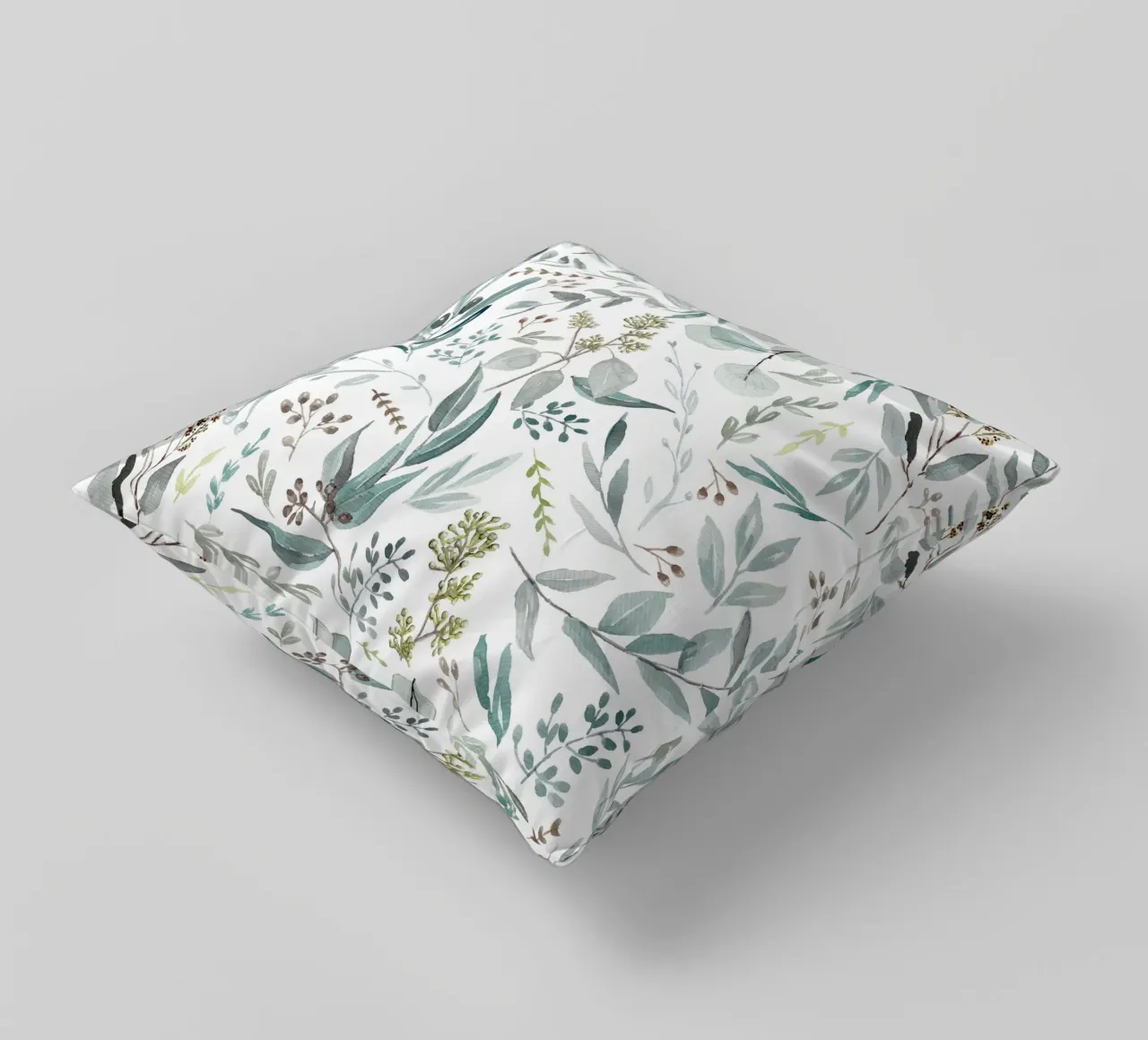 Eucalyptus Leaves Boho Pattern Kissen von anisillustration