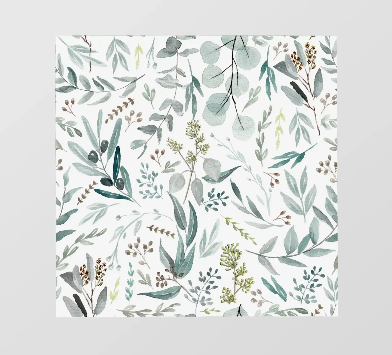 Eucalyptus Leaves Boho Pattern lámina retroiluminada de anisillustration
