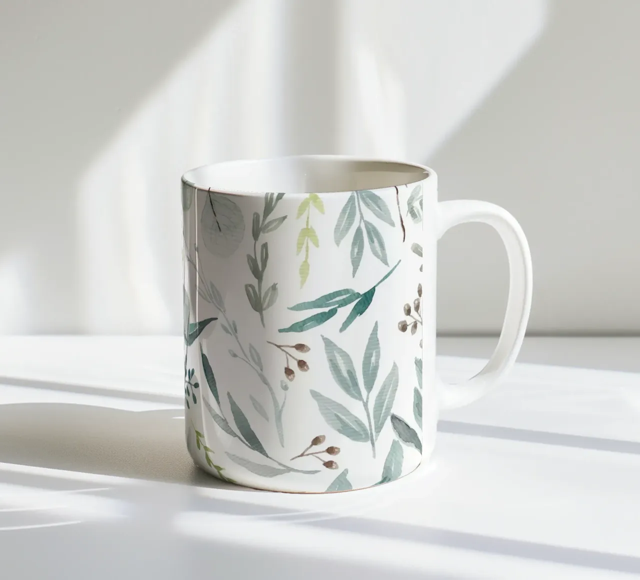 Eucalyptus Leaves Boho Pattern mug en céramique de anisillustration