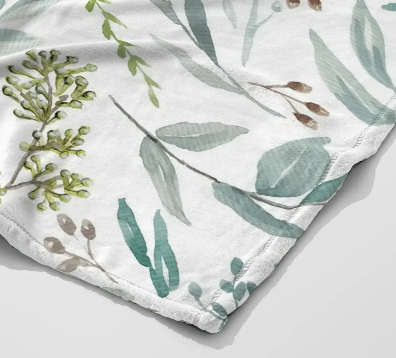 Eucalyptus Leaves Boho Pattern coperta in pile da anisillustration