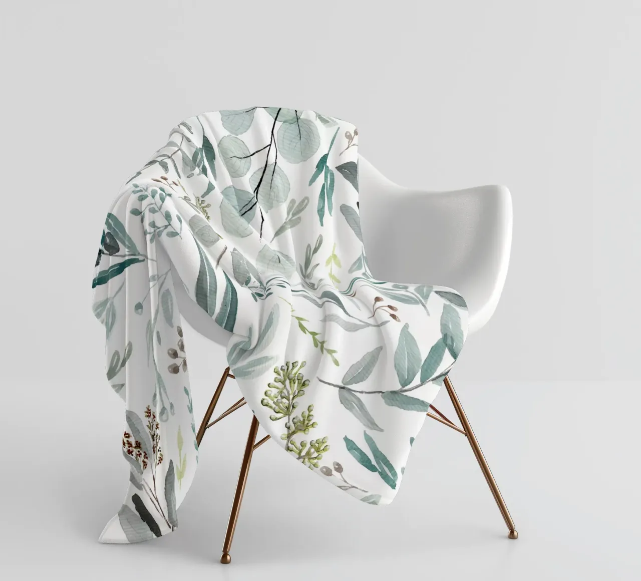 Eucalyptus Leaves Boho Pattern coperta in pile da anisillustration