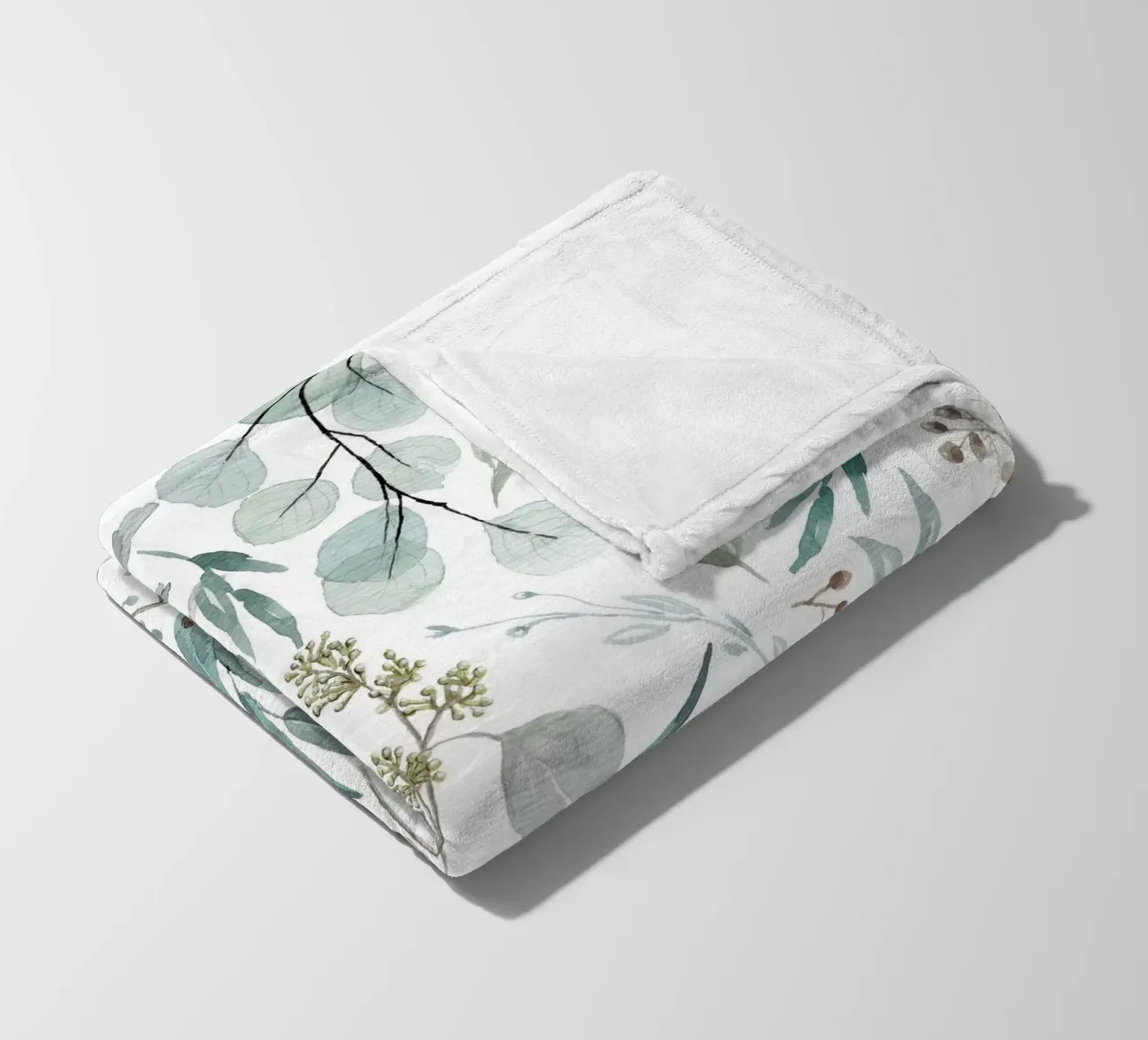 Eucalyptus Leaves Boho Pattern coperta in pile da anisillustration