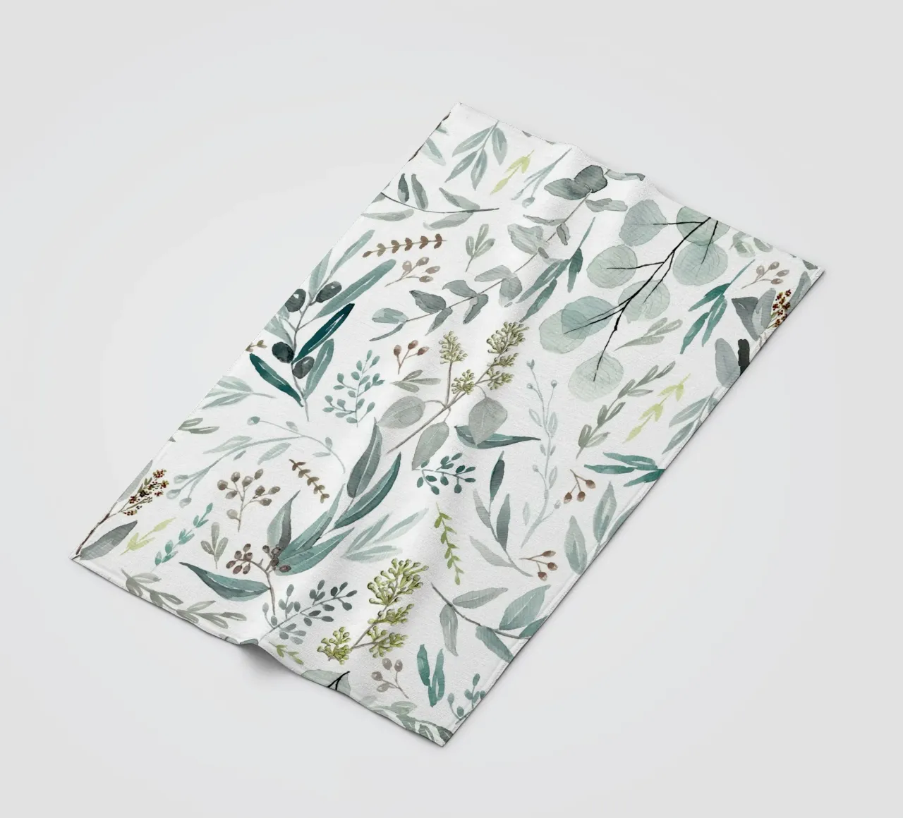 Eucalyptus Leaves Boho Pattern coperta in pile da anisillustration