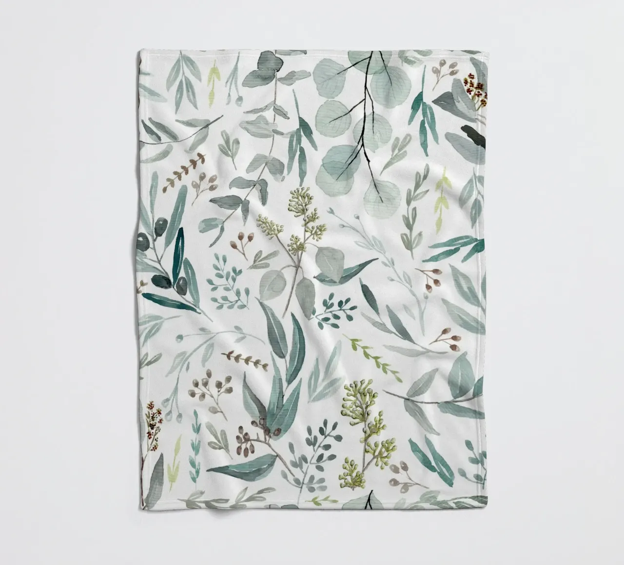 Eucalyptus Leaves Boho Pattern coperta in pile da anisillustration