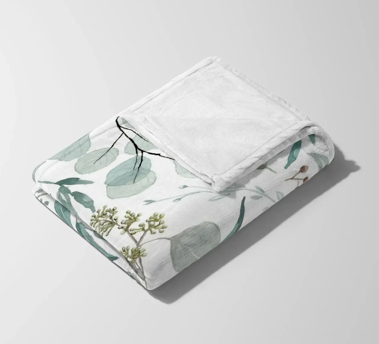 Eucalyptus Leaves Boho Pattern coperta in pile da anisillustration