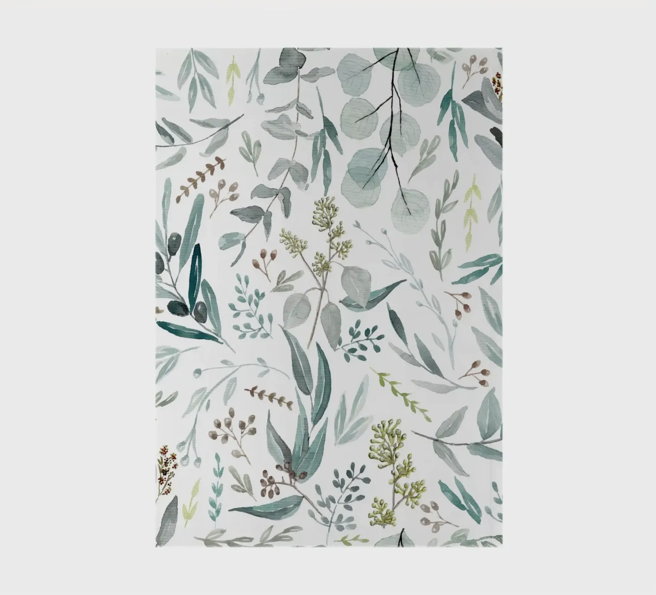 Eucalyptus Leaves Boho Pattern notebook by anisillustration