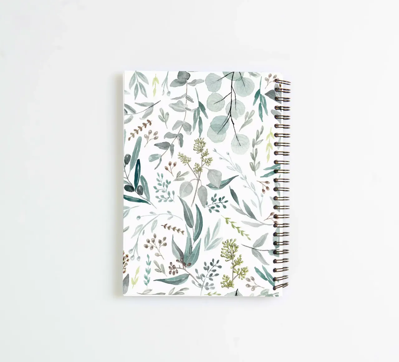 Eucalyptus Leaves Boho Pattern spiral notebook by anisillustration