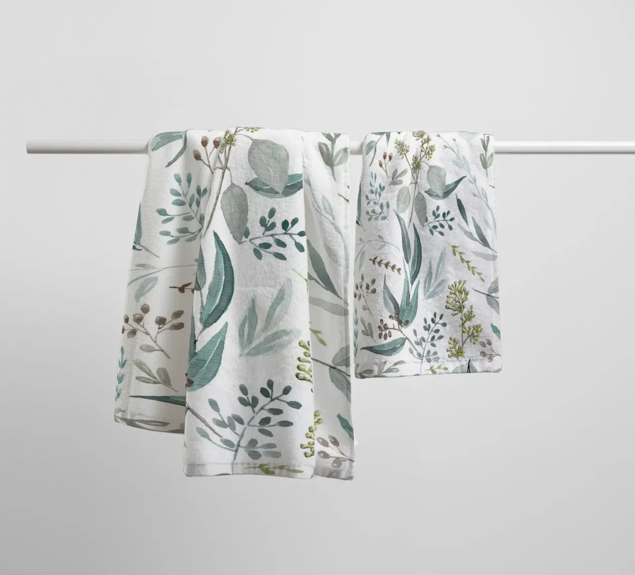 Eucalyptus Leaves Boho Pattern asciugamano da bagno da anisillustration