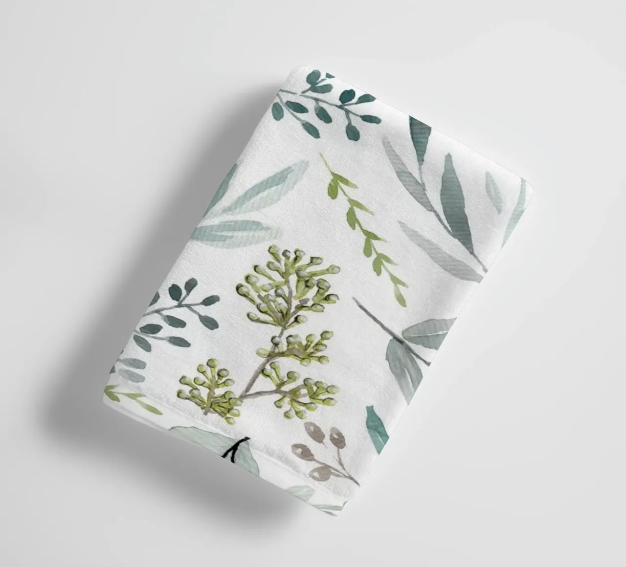 Eucalyptus Leaves Boho Pattern asciugamano da bagno da anisillustration