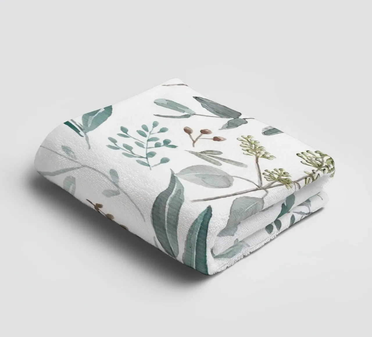 Eucalyptus Leaves Boho Pattern toalla de baño de anisillustration