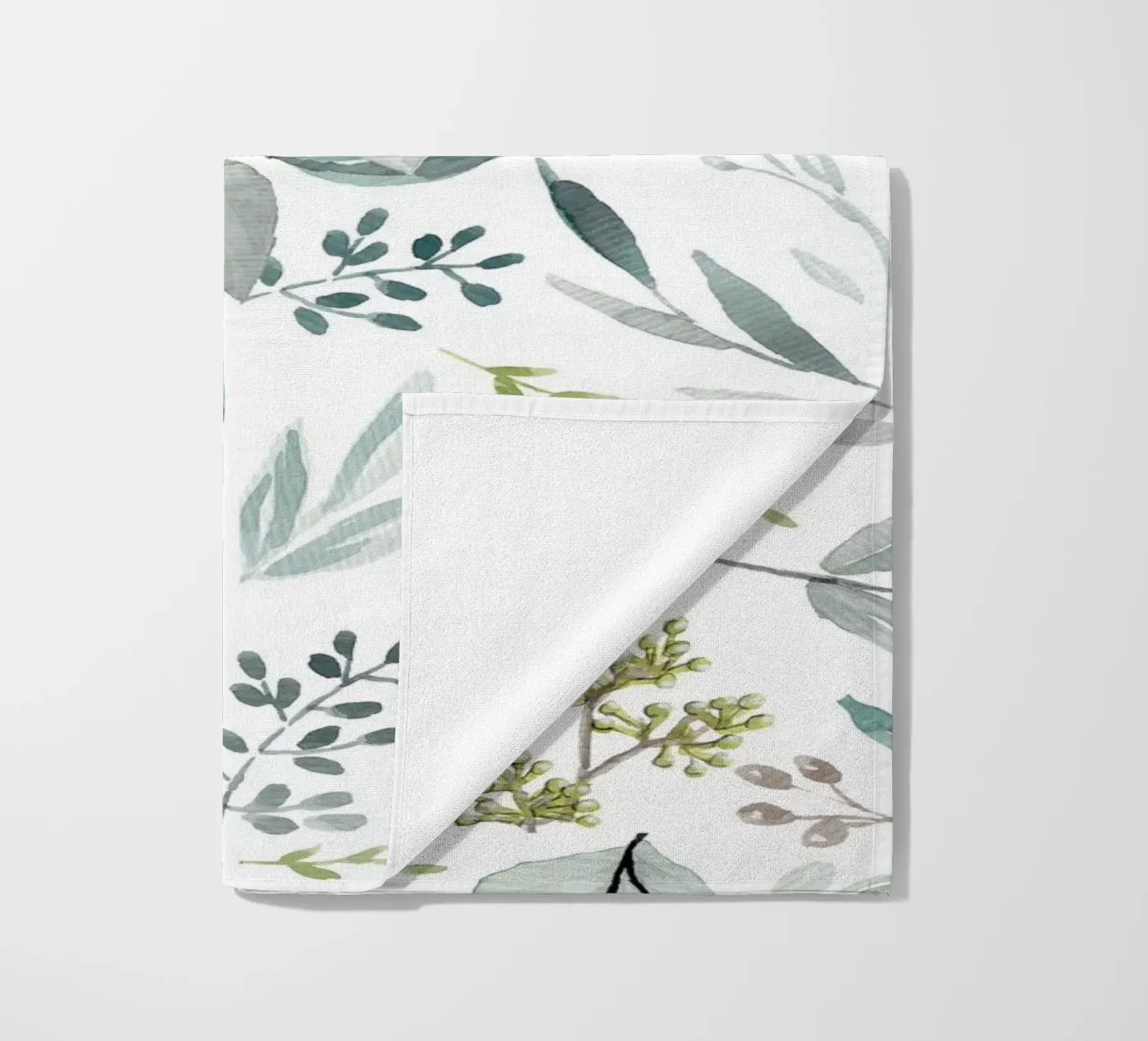 Eucalyptus Leaves Boho Pattern telo mare da anisillustration