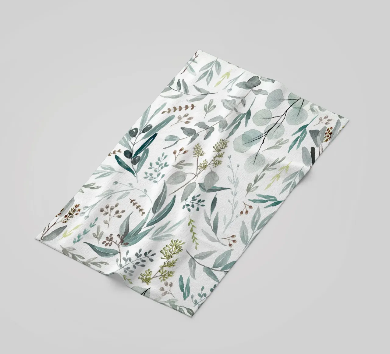 Eucalyptus Leaves Boho Pattern telo mare da anisillustration