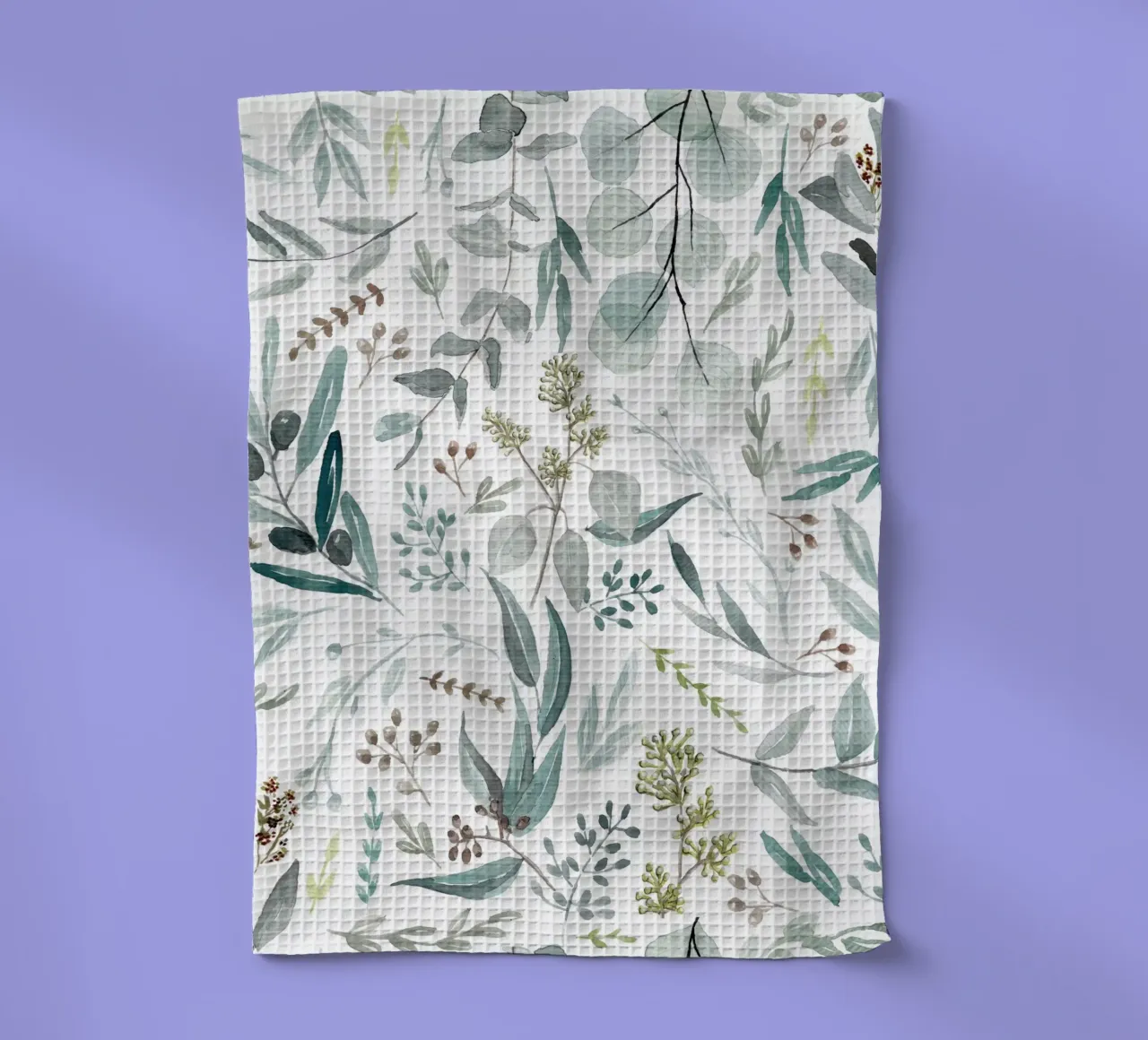 Eucalyptus Leaves Boho Pattern canovaccio da cucina da anisillustration