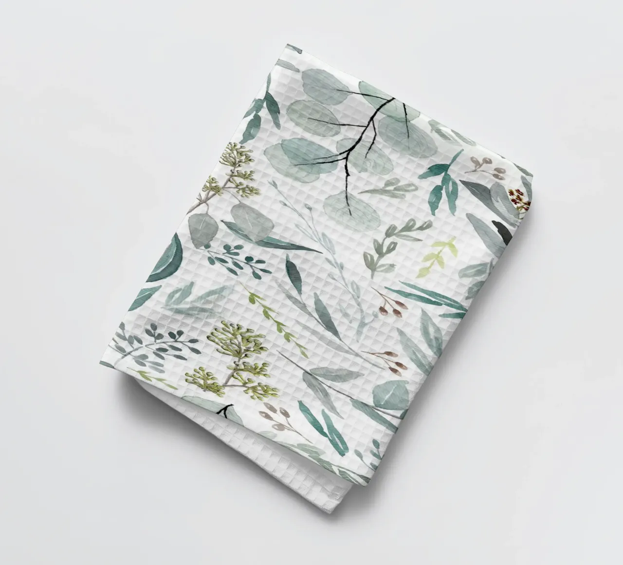 Eucalyptus Leaves Boho Pattern canovaccio da cucina da anisillustration