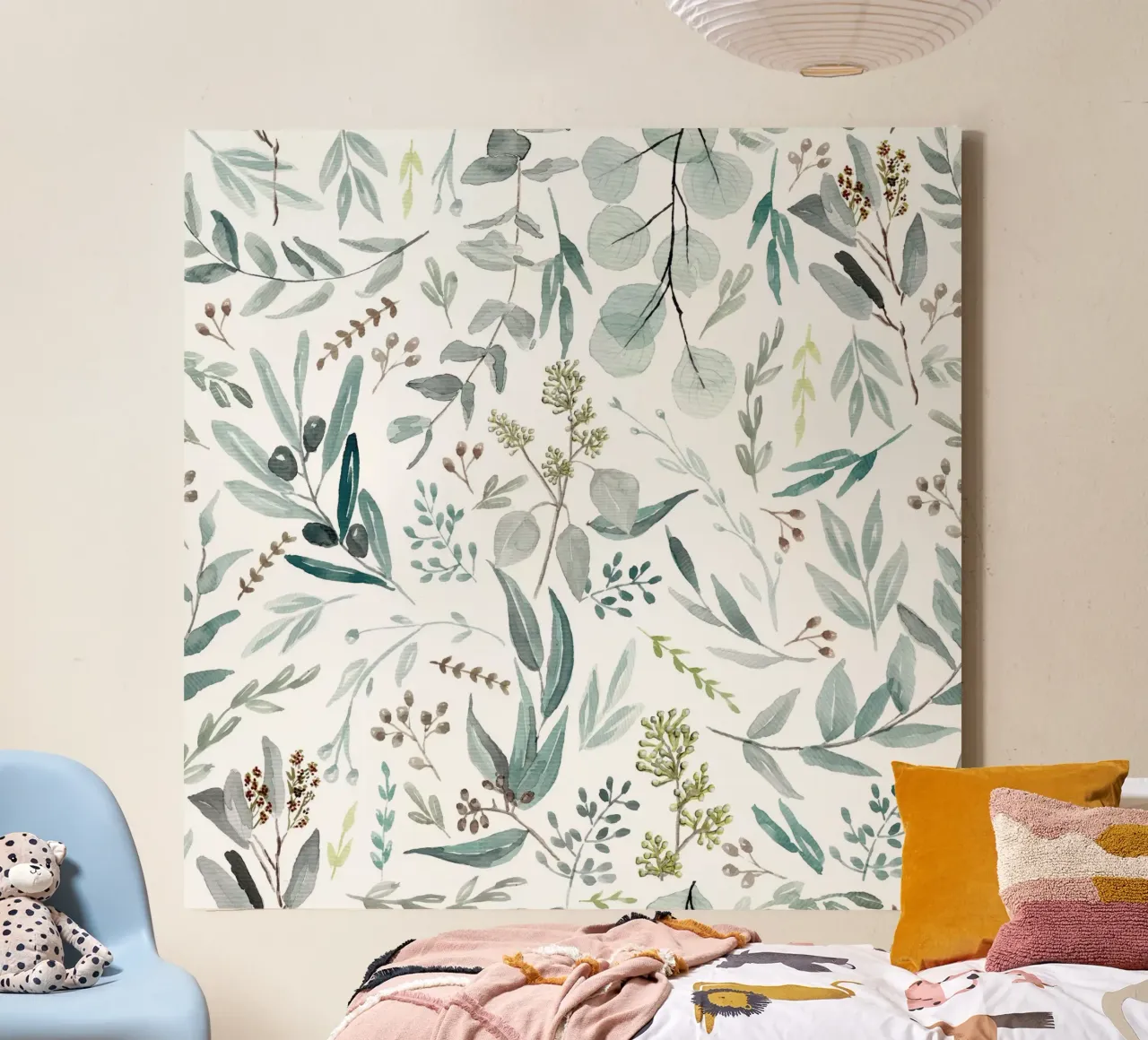 Eucalyptus Leaves Boho Pattern tela da anisillustration