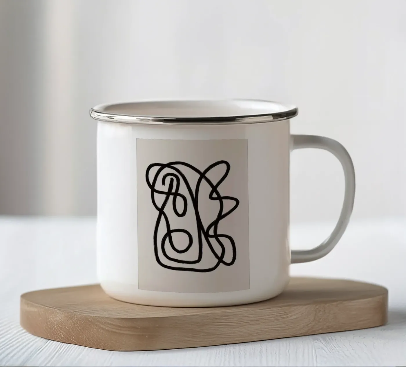 Scribbles 2 enamel mug by Studio Memb