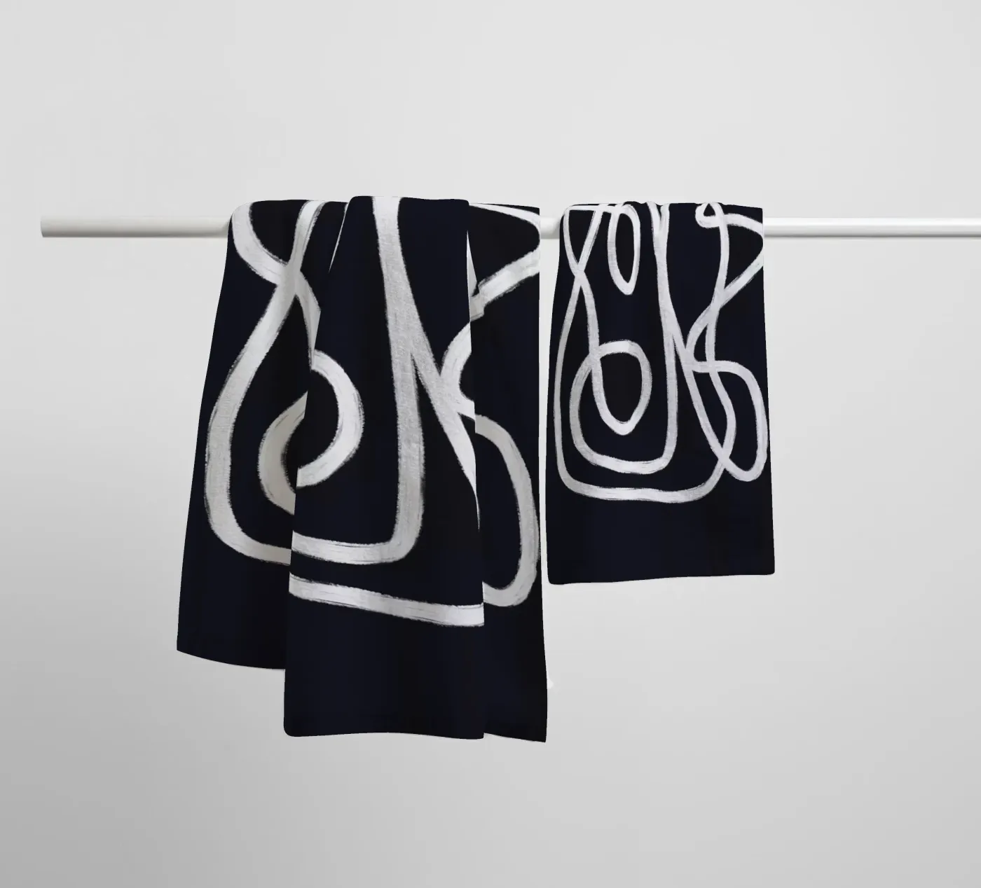 Scribbles 2X badhanddoek van Studio Memb