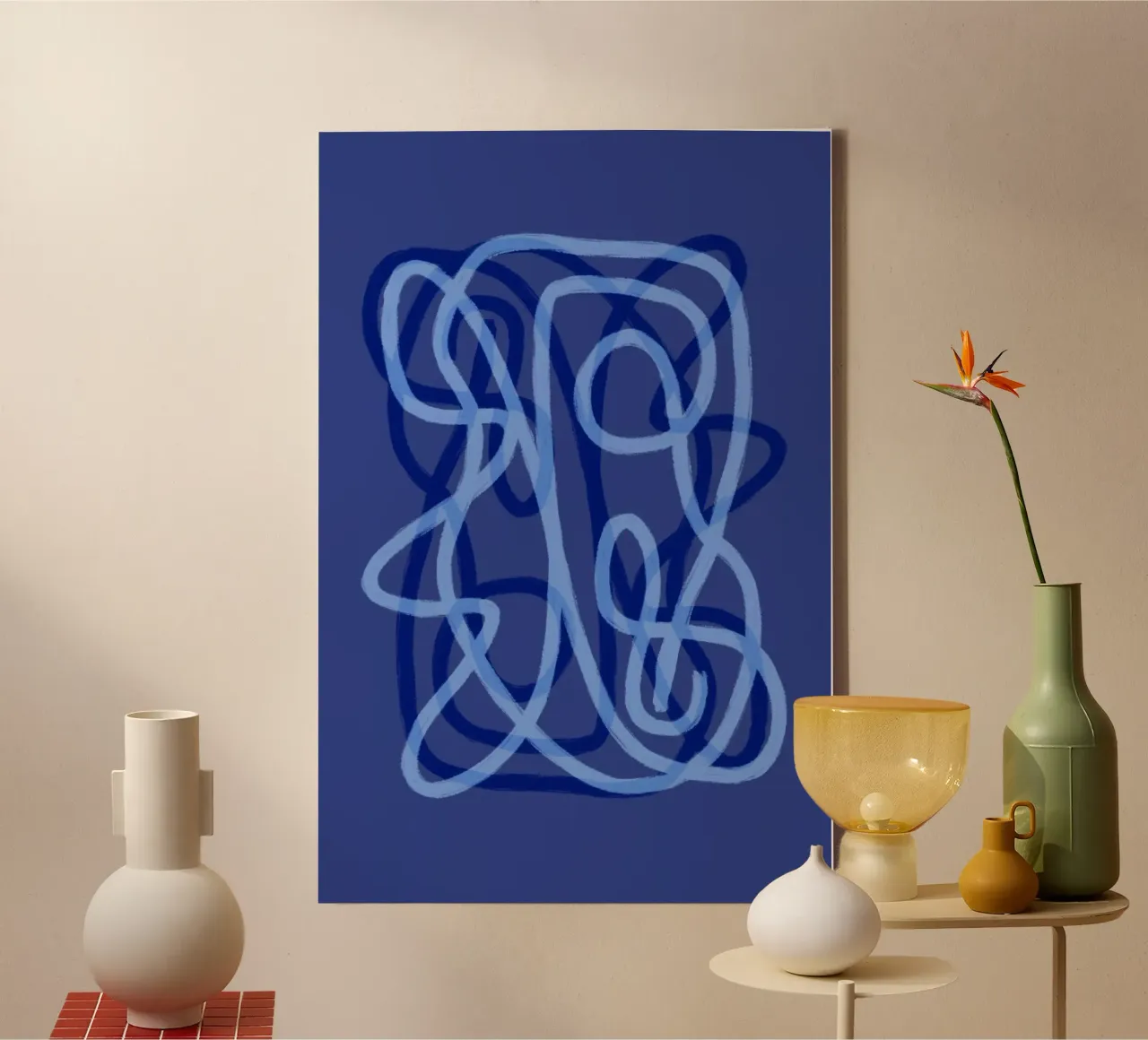 Scribbles 3X canvas with Floater frame by Studio Memb