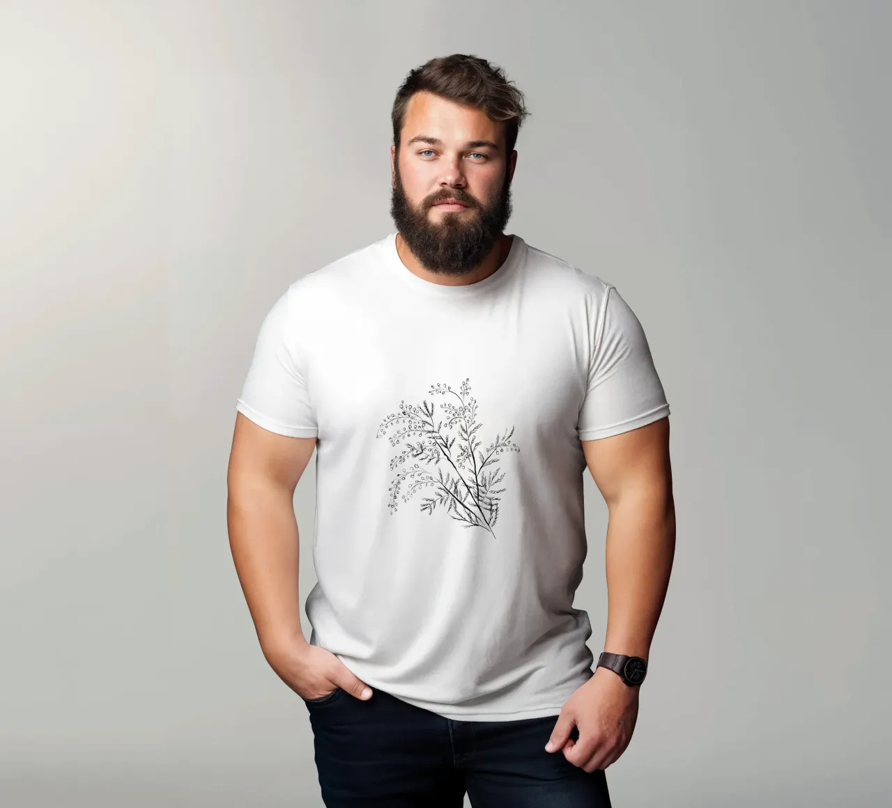 Acacia Branch Minimalist Drawing t-shirt da anisillustration