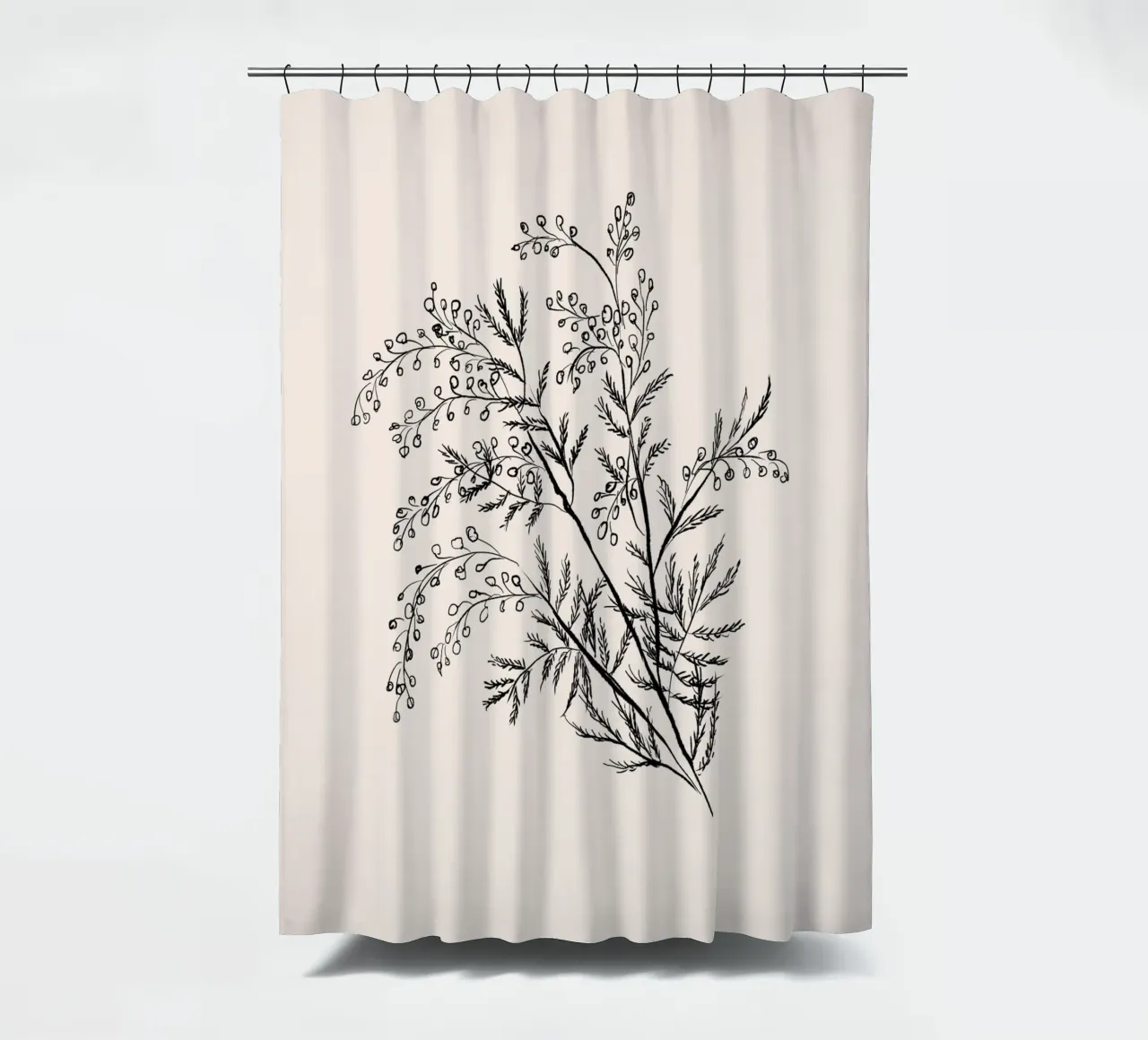 Acacia Branch Minimalist Drawing Duschvorhang von anisillustration