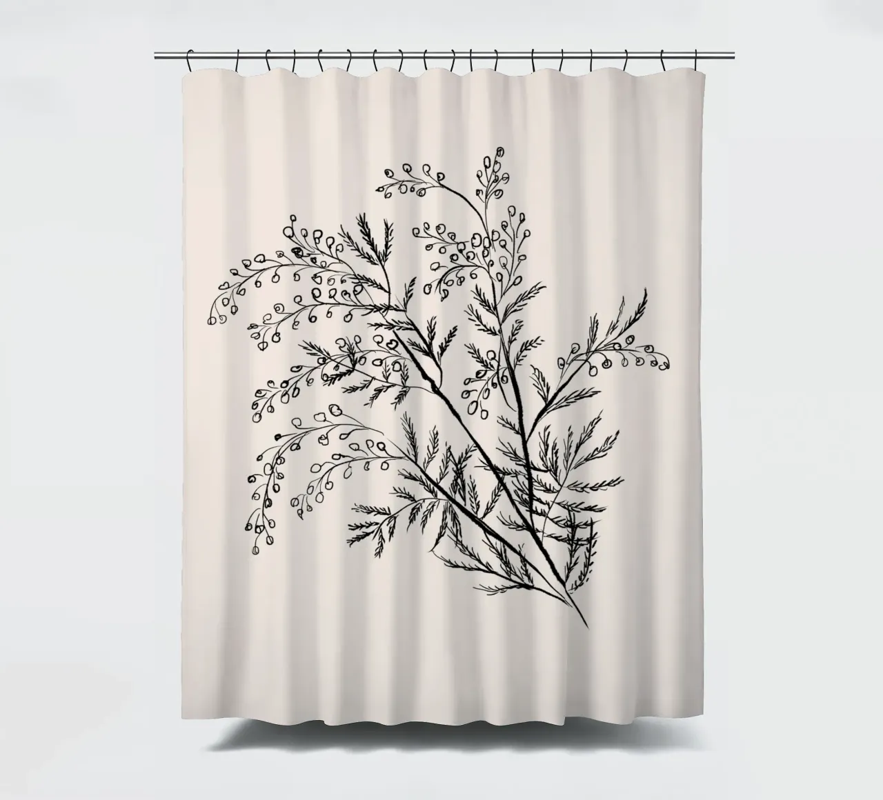 Acacia Branch Minimalist Drawing Duschvorhang von anisillustration