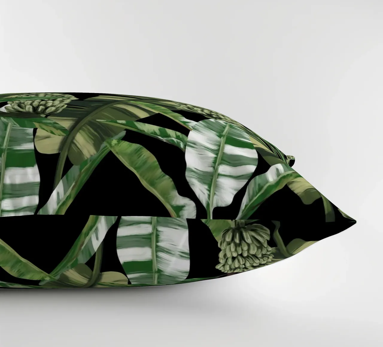 Tropical leaves Green Pattern cuscino da anisillustration