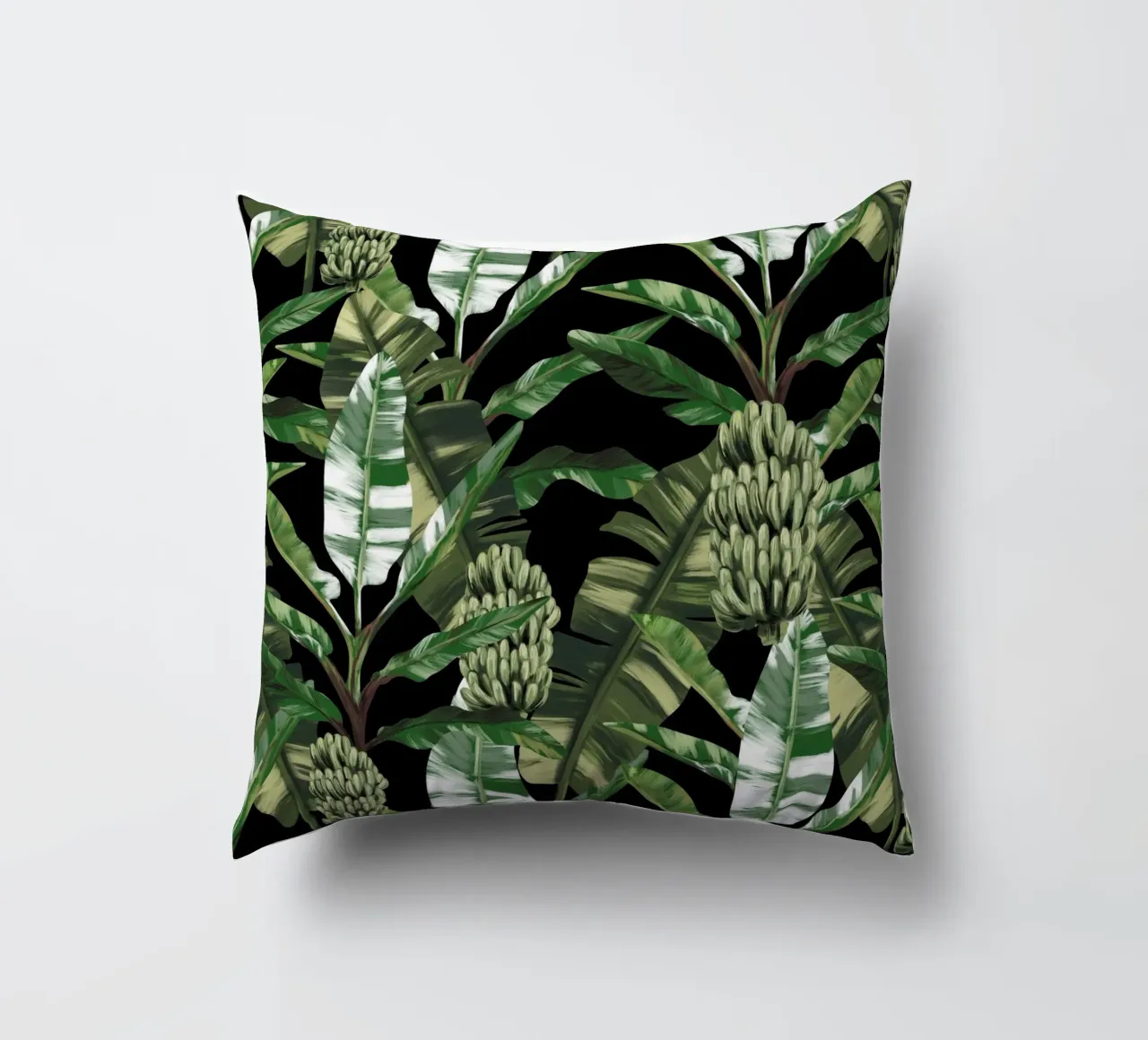 Tropical leaves Green Pattern cuscino da anisillustration